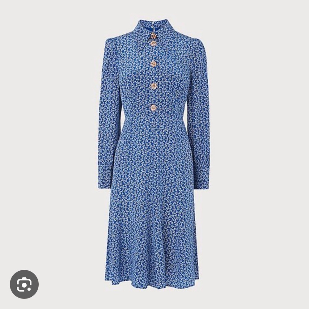LK Bennett Mathilde Long Sleeve Silk Dress Size 14 - Picture 8 of 13